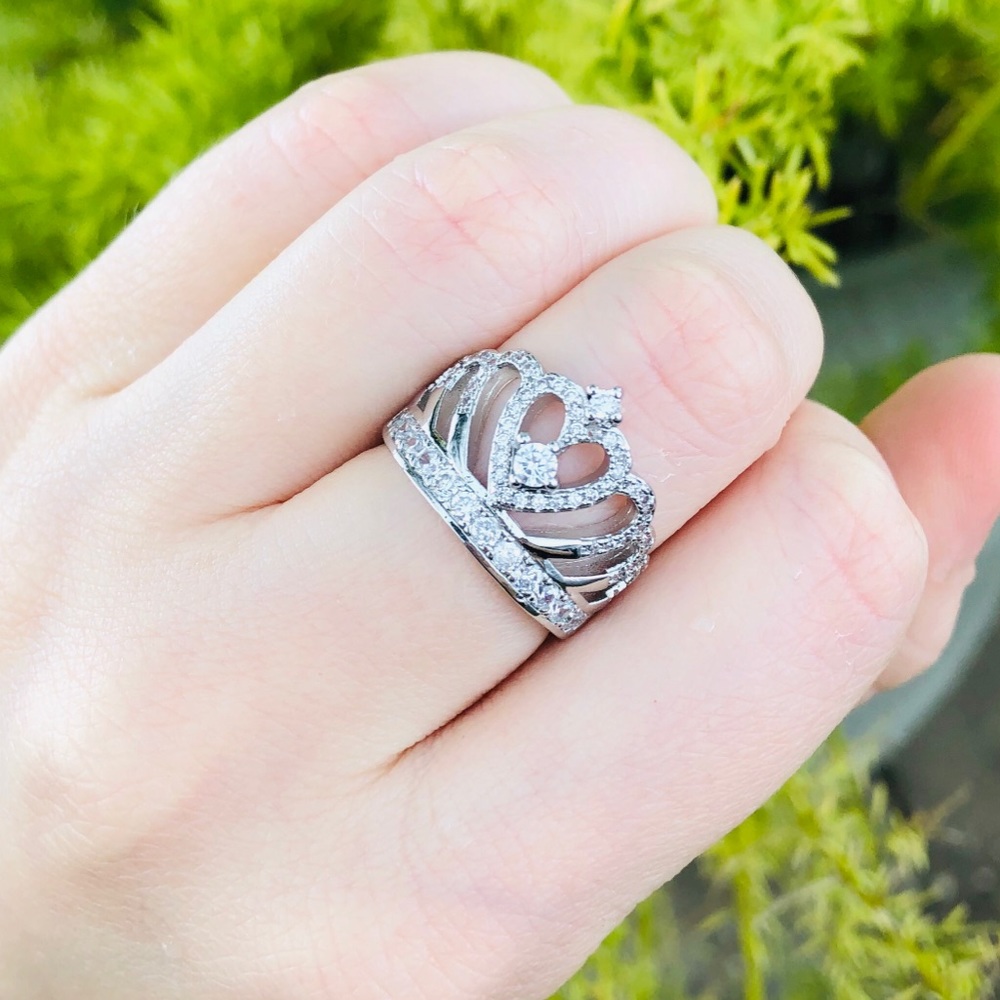 925 Sterling silver white sapphire crown - Picture 6 of 7